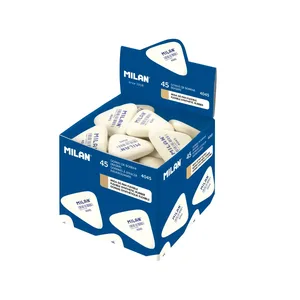 Boîte 45 gommes 4045 en caoutchouc synthétique triangulaires petites, couleur blanche