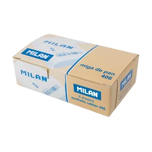 Boîte 6 grandes gommes en caoutchouc synthétique flexible 406 poureffacer et nettoyer (emballées individuellement)