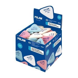 Boîte 65 gommes 4865 en caoutchouc synthétique flexibles triangulaires petites, couleurs assorties