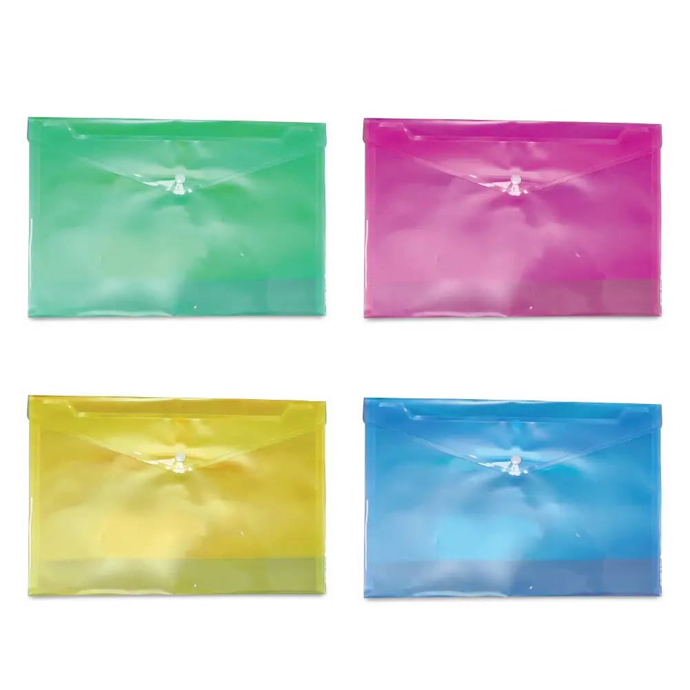 PACK DE 12 ENVELOPPES POLYPRO A4 et A4+ multi couleur
