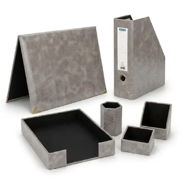 Ensemble de Bureau Simili Cuir Croco