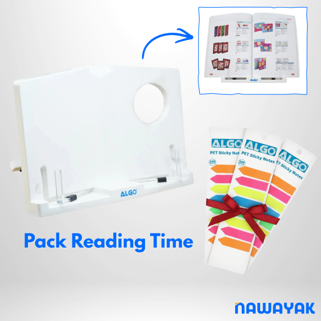 Pack Support Tablette Réglable + 3 Blocs Marque-Pages – Organisation et Confort au Bureau, École ou Maison