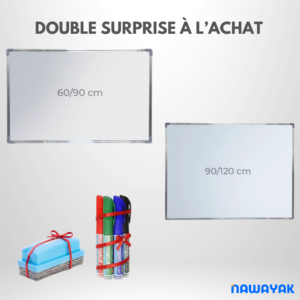 Pack 2 Tableaux Magnétiques + Brosse + 4 Marqueurs